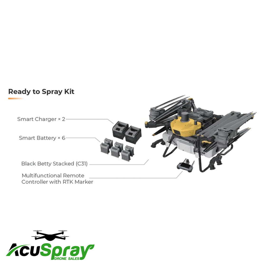 Ceres Air Black Betty Stacked | Heavy-Lift Spray, Spread & Cargo Drone